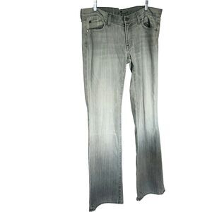 7 For All Mankind Womens Low Rise Bootcut Jeans Sz 32 Black Gray Light Wash I35